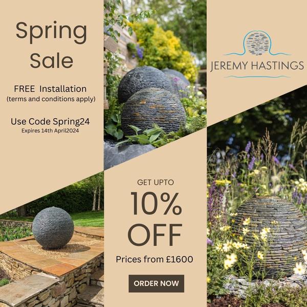 Spring Sale on all Water Features 10% off and FREE Installation