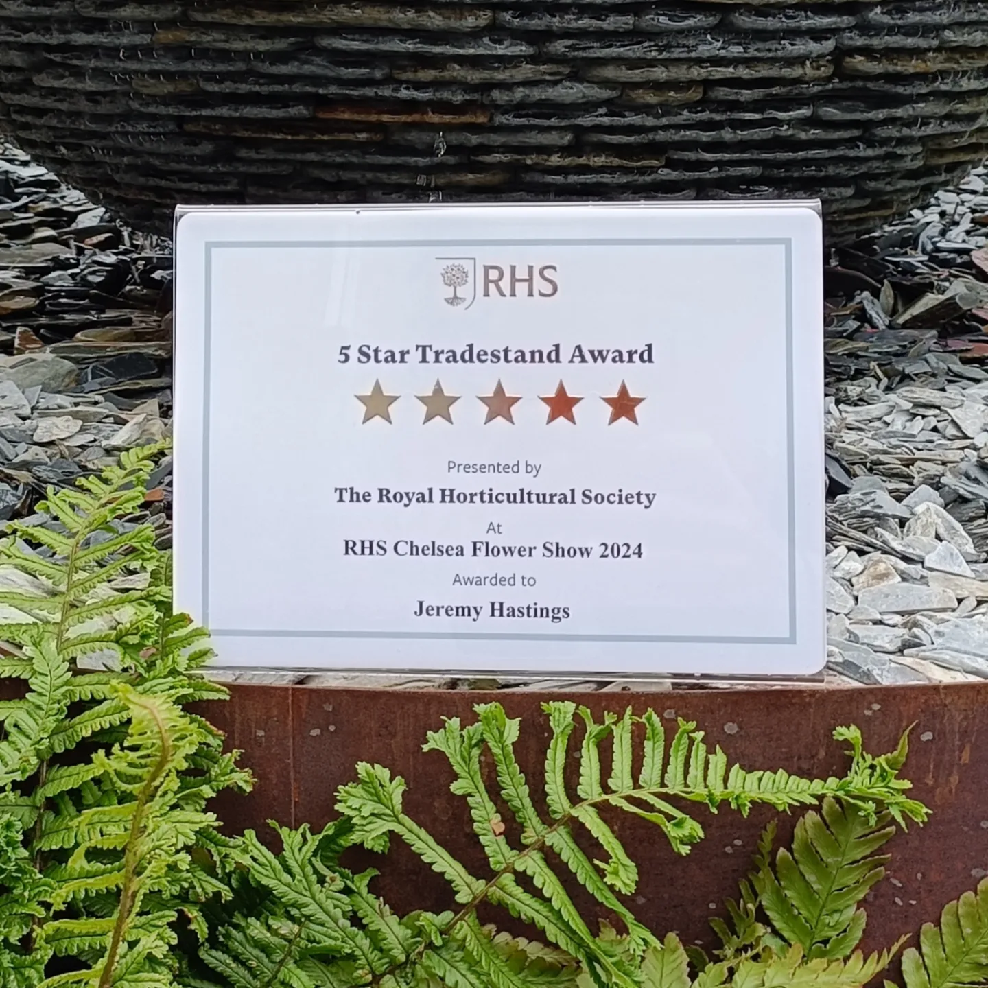 5 Star Tradestand award acheived at RHS Chelsea 2024