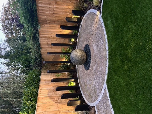 Jeremy Hastings 650mm small rustic slate ball water feature, fire pit replacement