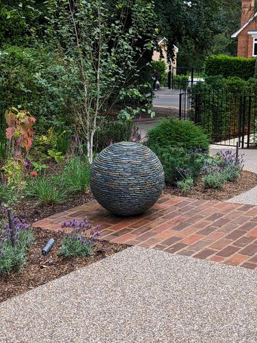 Jeremy Hastings 650mm small rustic slate ball sculpture
