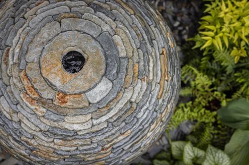 Jeremy Hastings 650mm rustic slate ball Water feature RHS Chelsea 2023