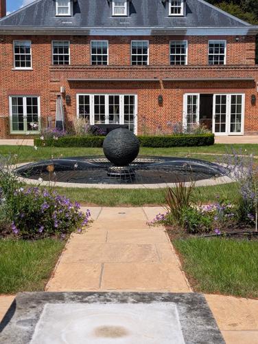 Jeremy Hastings 800mm medium grey slate ball water feature, pool