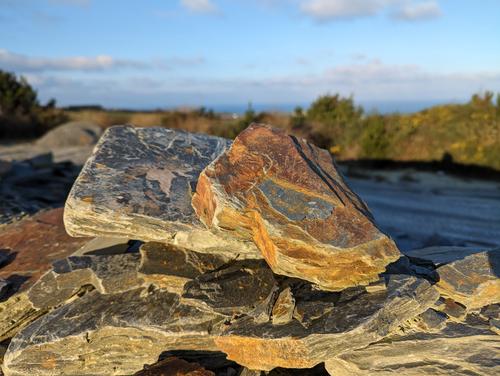 The rustic slate Jeremy Hastings sources from the quarry in Cornwall