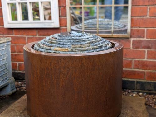 Jeremy Hastings slate and corten steel water table water feature
